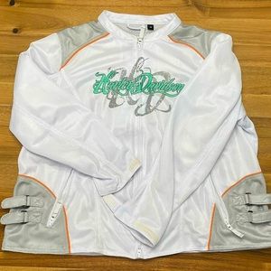 Harley Davidson Aqua and White Mesh Riding Jacket Sz 3W very gently used